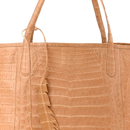 Nancy Gonzalez Crocodile Leaf Tote Beige 7 of 11