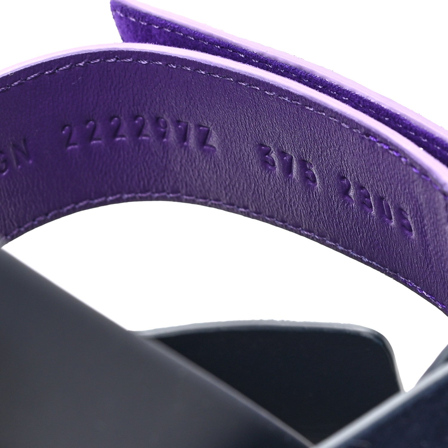 Hermes Suede Goatskin Womens Chypre Sandals 37.5 Marine Violet Majorette 6 of 9