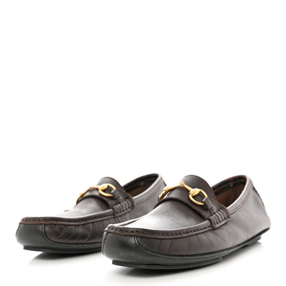 Gucci Calfskin Horsebit Mens Driver Loafers 7.5 Brown 3 of 11