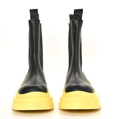 Bottega Veneta Calfskin The Tire Chelsea Boots 41 Black Yellow 2 of 8