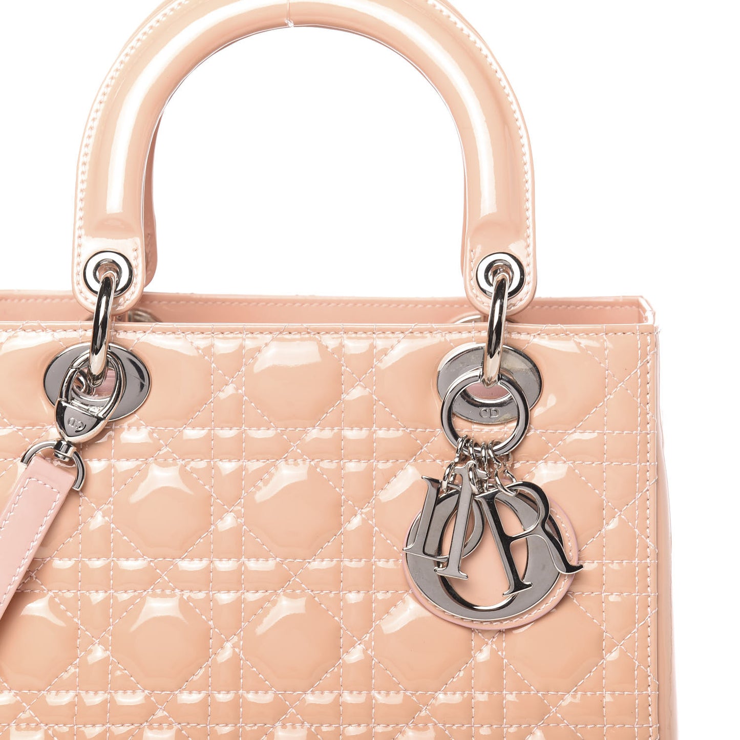 Patent Cannage Medium Lady Dior Pale Pink
