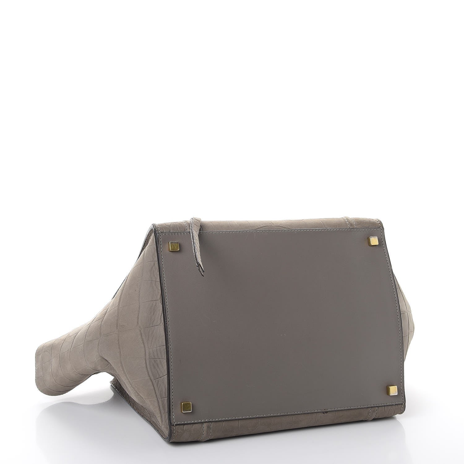 Celine Crocodile Embossed Nubuck Medium Phantom Luggage Grey 4 of 16