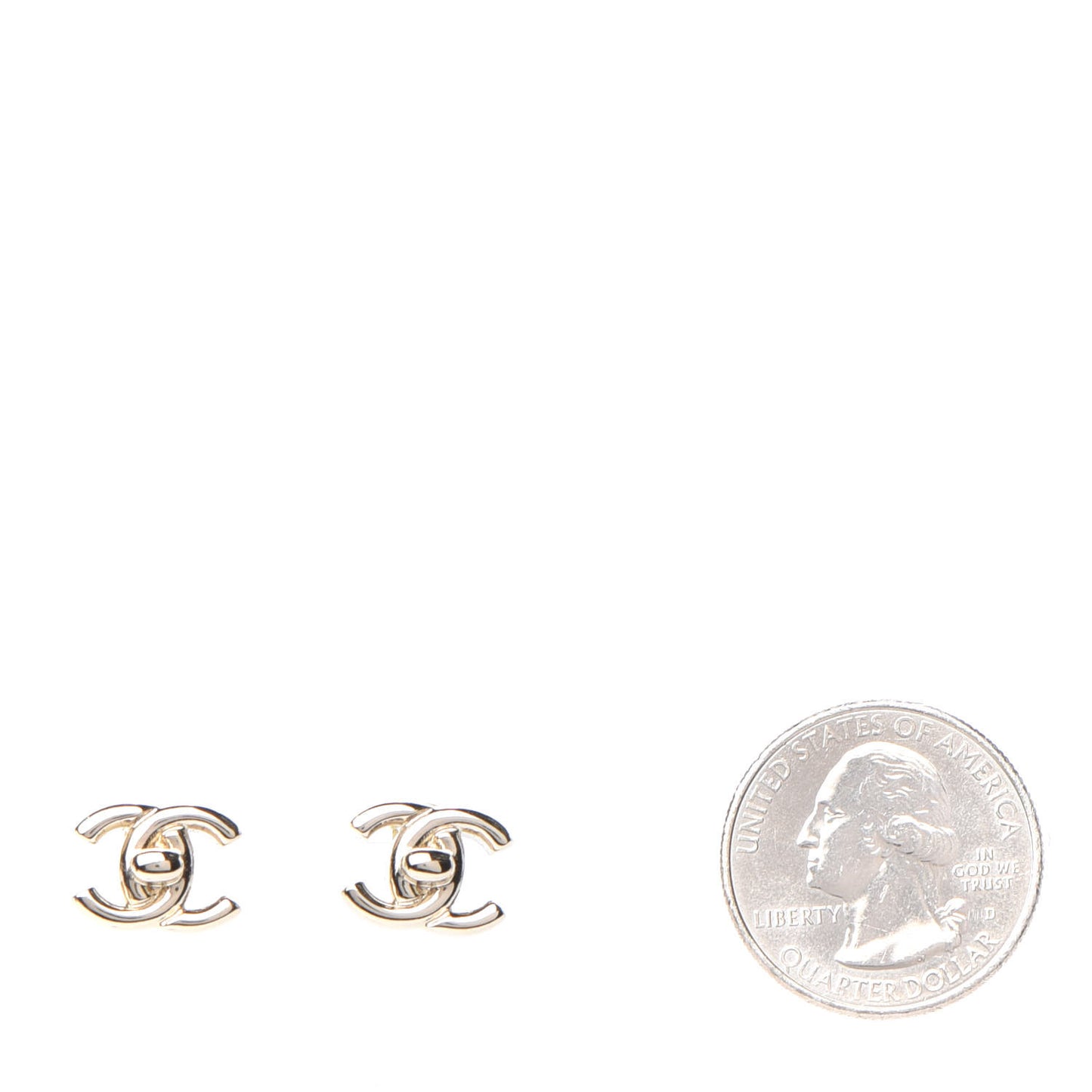 Metal CC Turnlock Earrings Gold