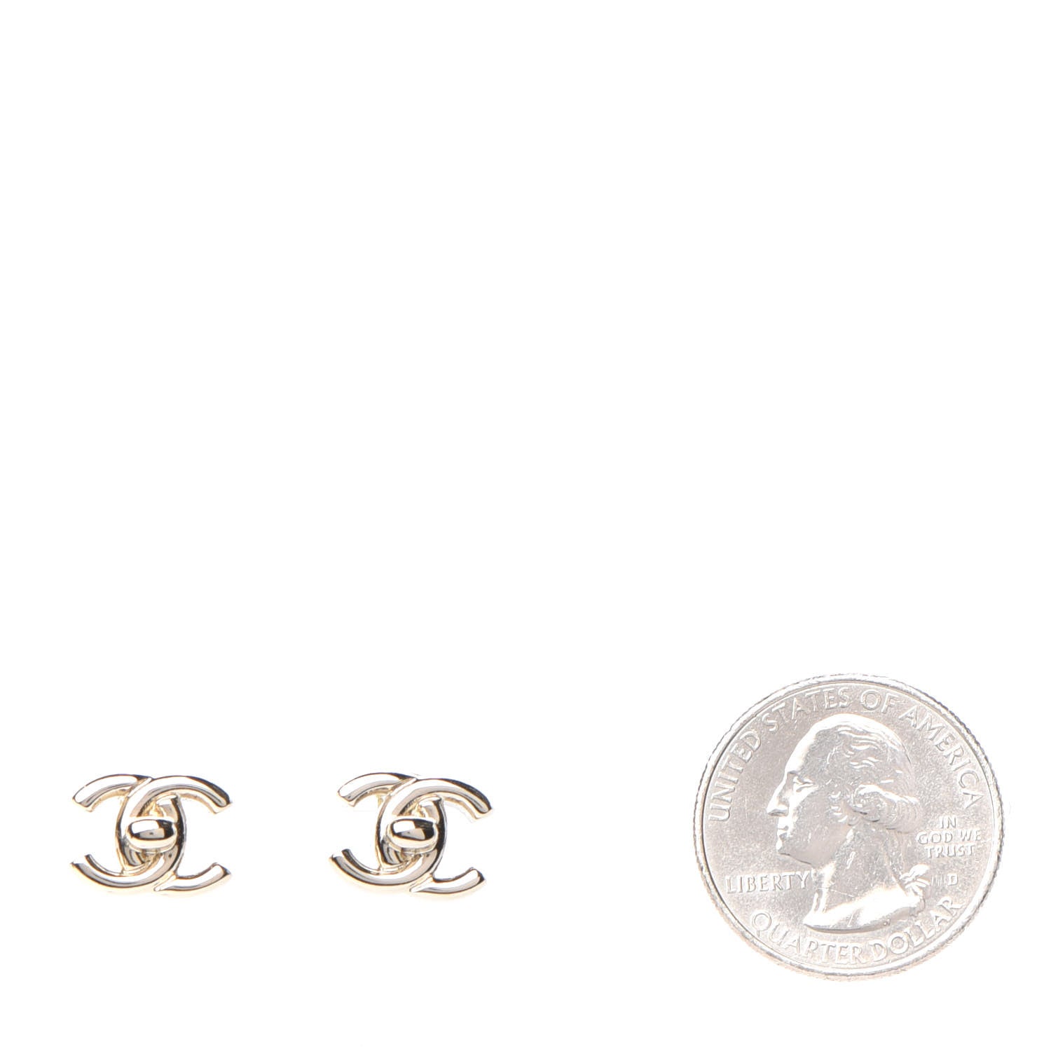 Chanel Metal CC Turnlock Earrings Gold 2 of 5