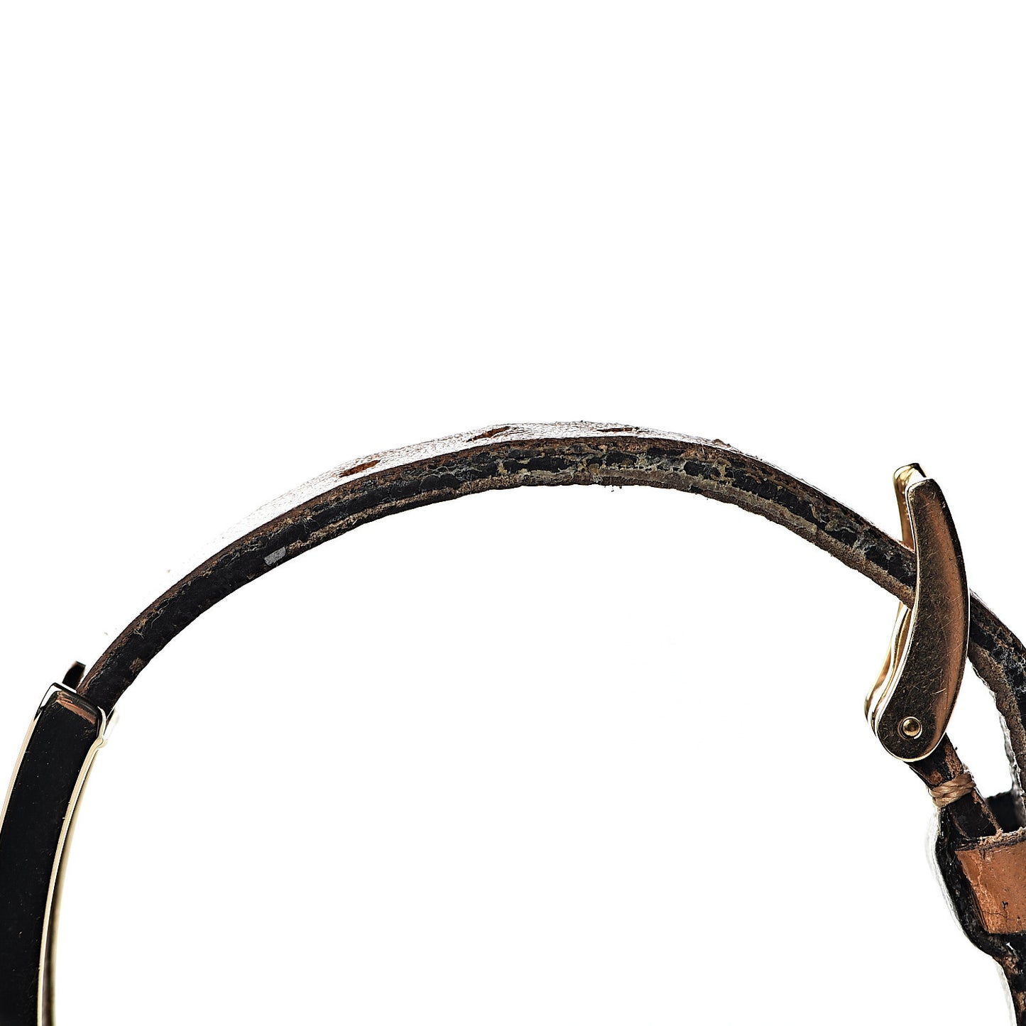 18K Yellow Gold Calfskin 3 Motif LOVE Bracelet Brown