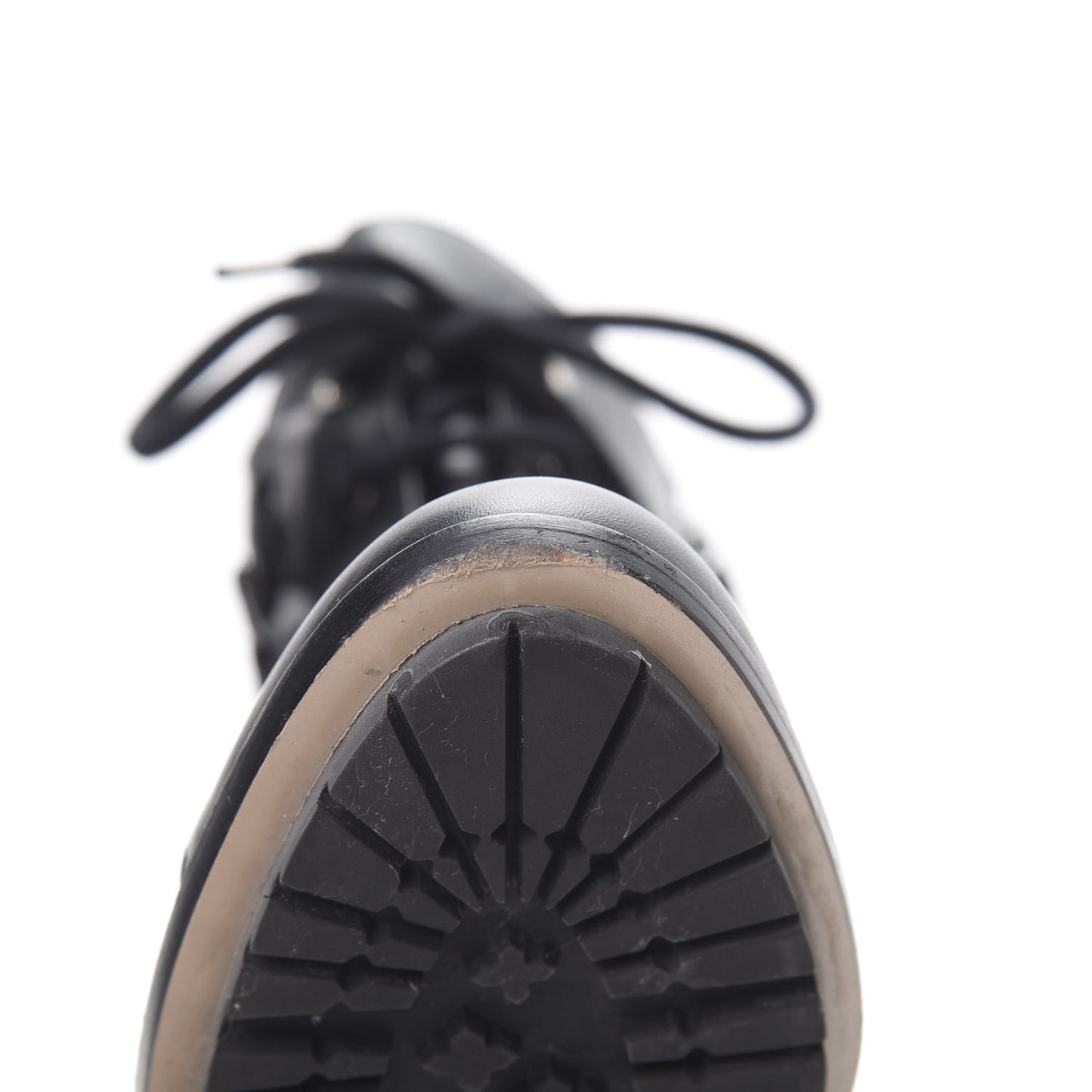 Calfskin Techno Couture Combat Boots 39 Black