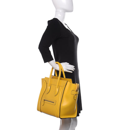 Celine Smooth Calfskin Mini Luggage Citron 2 of 10