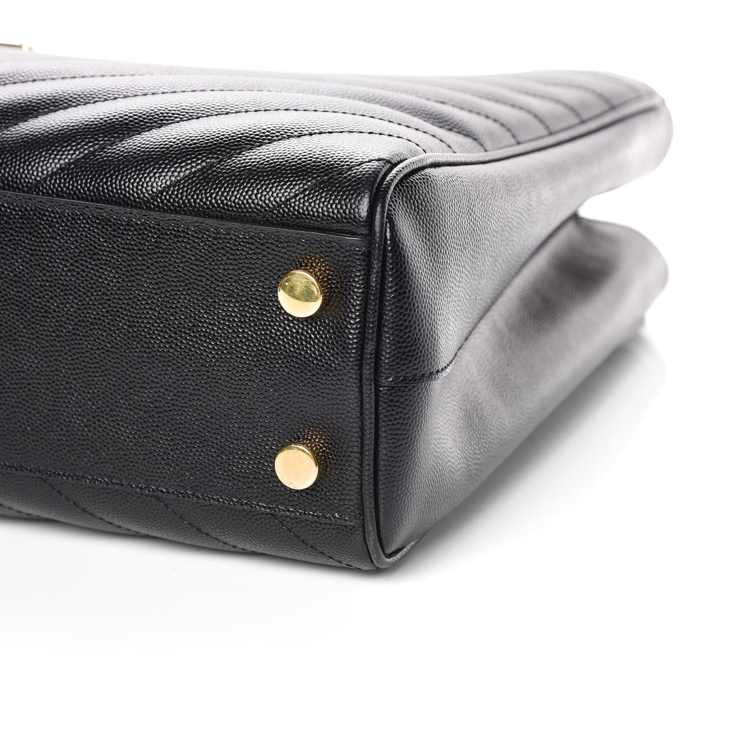 Grain De Poudre Matelasse Chevron Monogram Shopping Bag Black