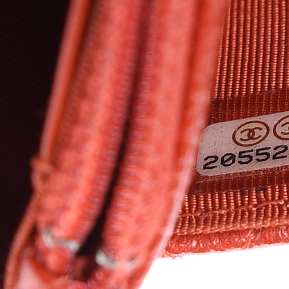 Chanel Pearly Caviar Quilted Wallet On Chain WOC Orange 10 of 13