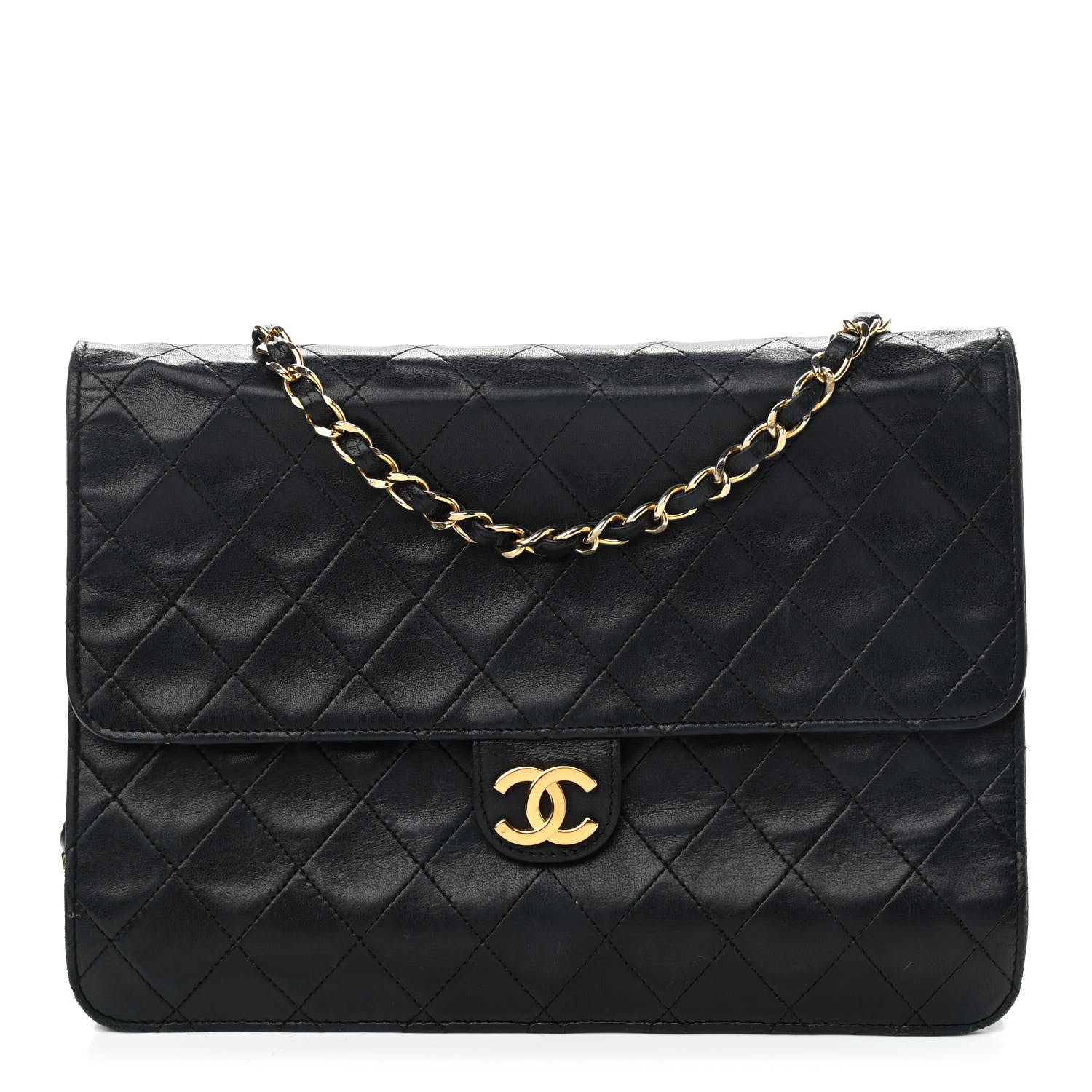 Chanel Lambskin Quilted Medium Single Flap Black 1 of 13
