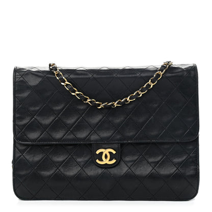 Chanel Lambskin Quilted Medium Single Flap Black 1 of 13