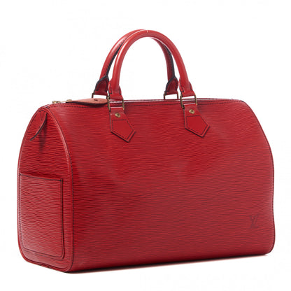 Louis Vuitton Epi Speedy 30 Castillan Red 2 of 10