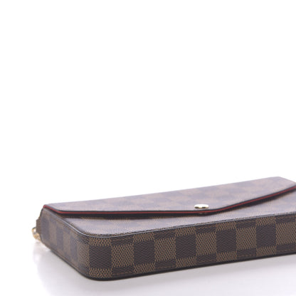 Louis Vuitton Damier Ebene Pochette Felicie Chain Wallet 8 of 10
