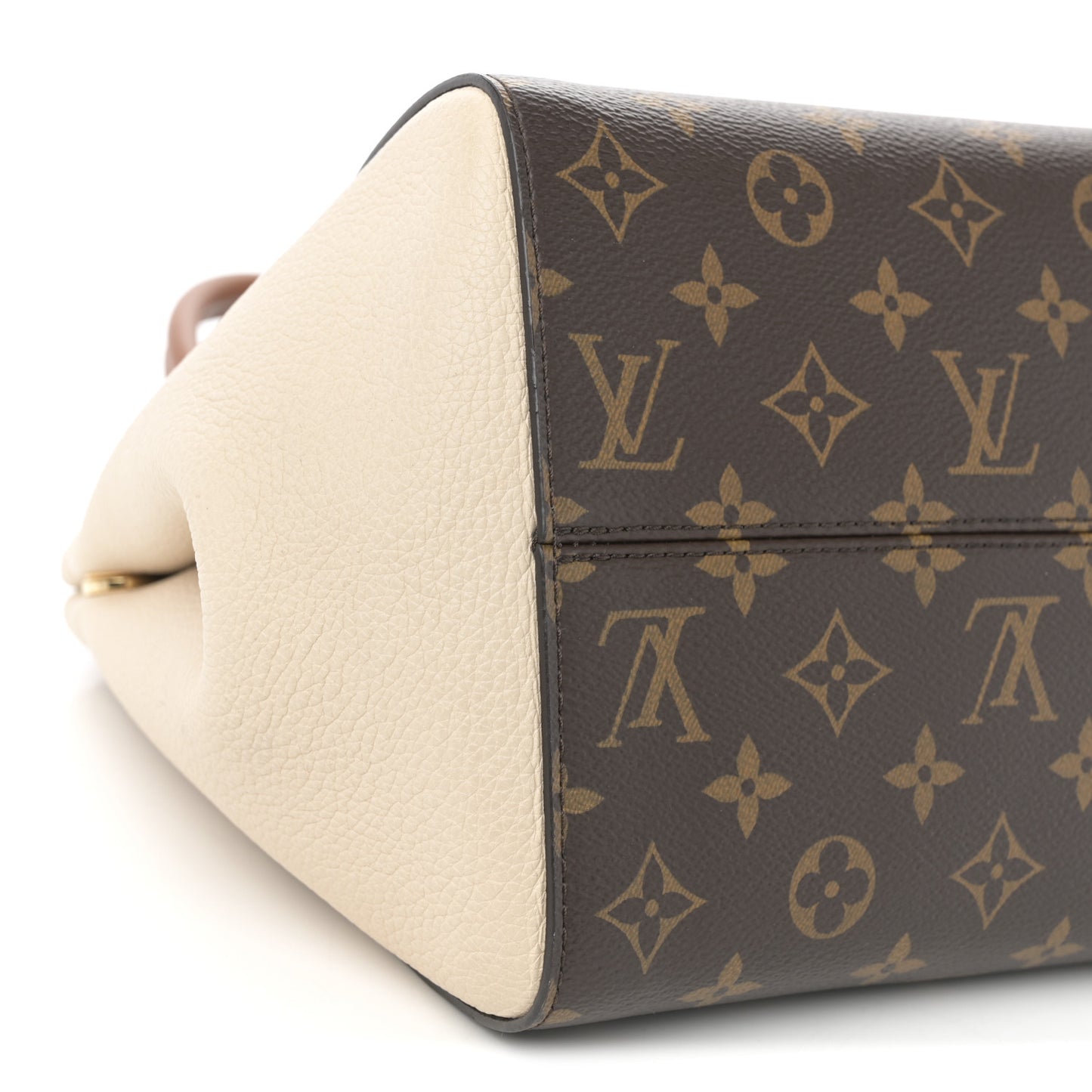 Calfskin Monogram Fold Tote PM Cerise Cream Black
