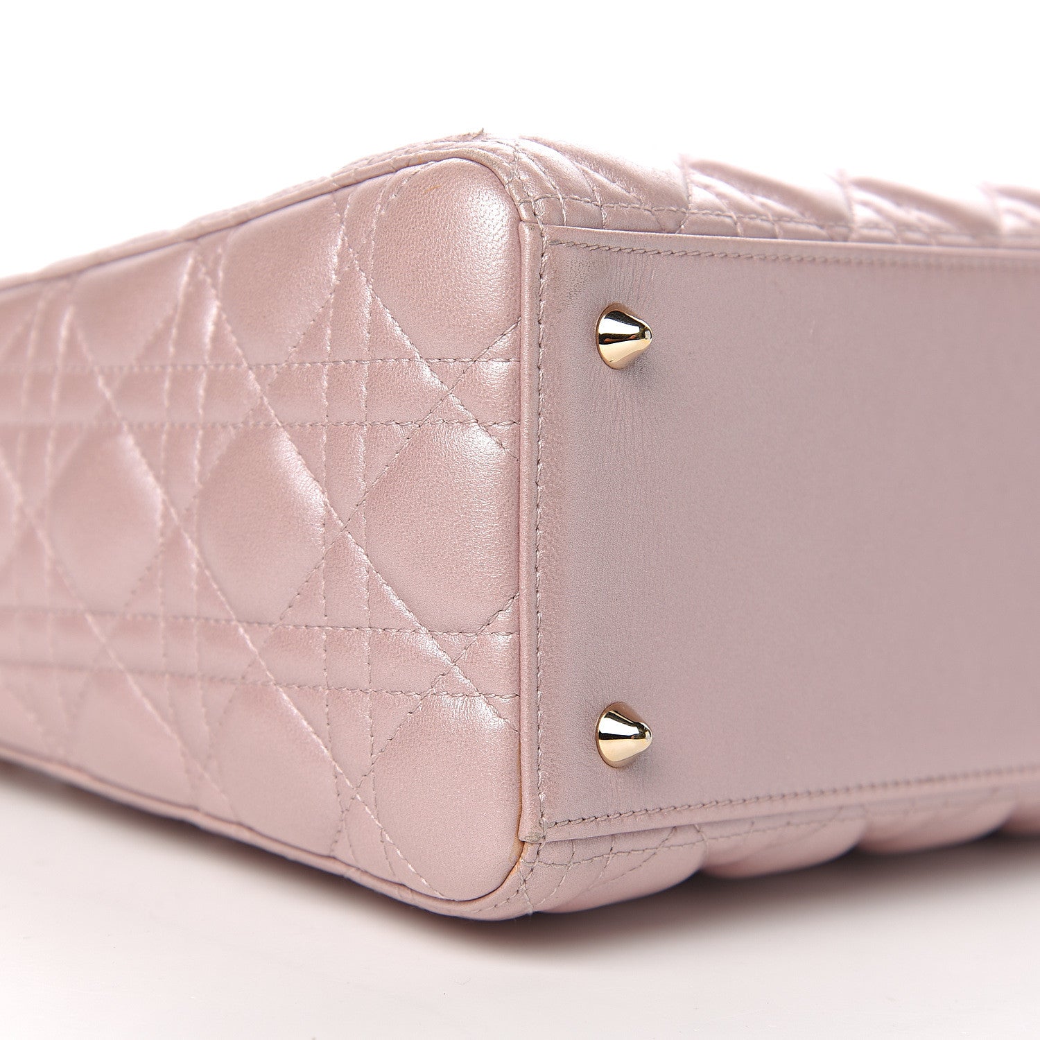 Christian Dior Pearly Lambskin Cannage Medium Lady Dior Lotus 9 of 12