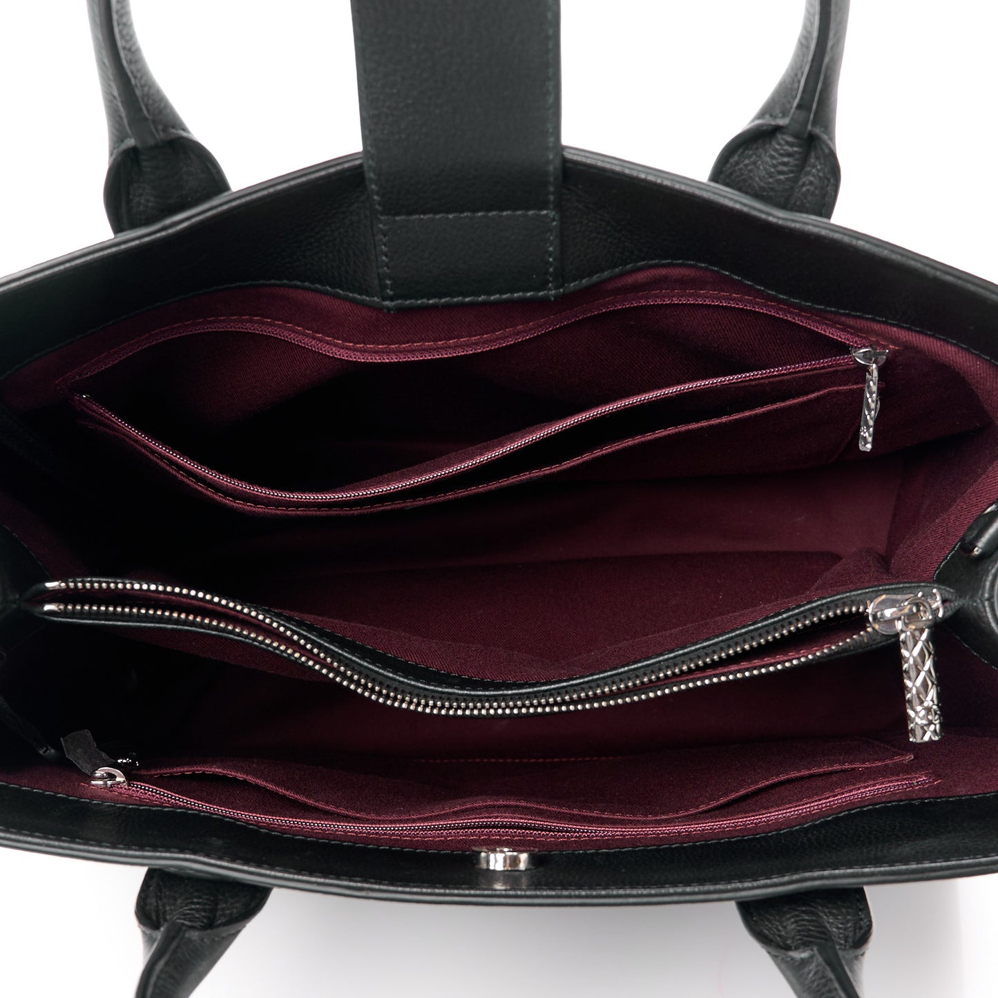 Grained Calfskin Medium Neo Executive Shopper Tote Black