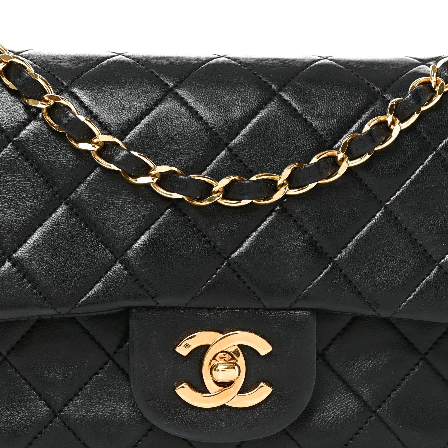 Chanel Lambskin Quilted Small Double Flap Black 8 of 10