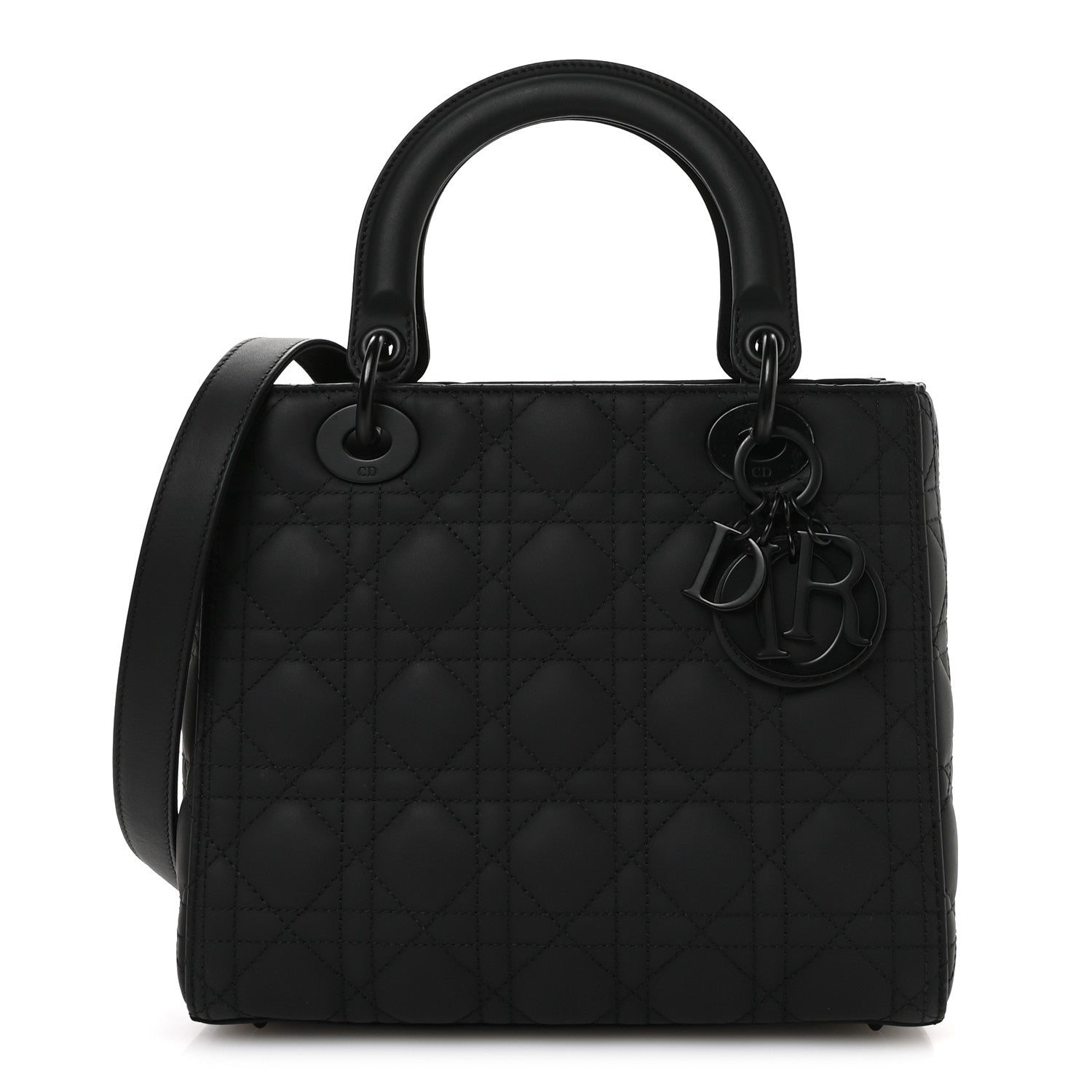 Christian Dior Ultra Matte Calfskin Cannage Medium Lady Dior Black Black 1 of 10