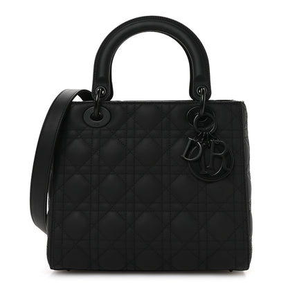 Christian Dior Ultra Matte Calfskin Cannage Medium Lady Dior Black Black 1 of 10