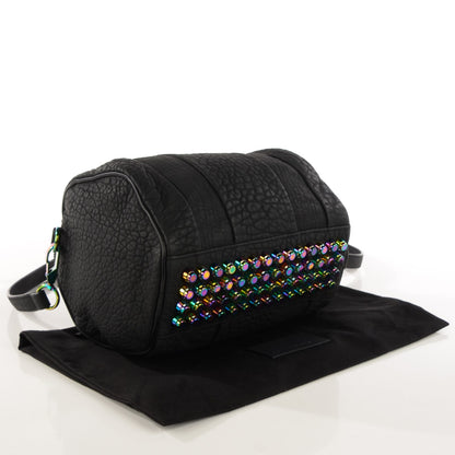 Alexander Wang Pebbled Lambskin Rockie Black Iridescent Hardware 4 of 8