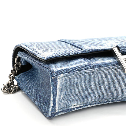 Balenciaga Nappa Denim Printed Hourglass Chain Bag Denim Blue 8 of 9