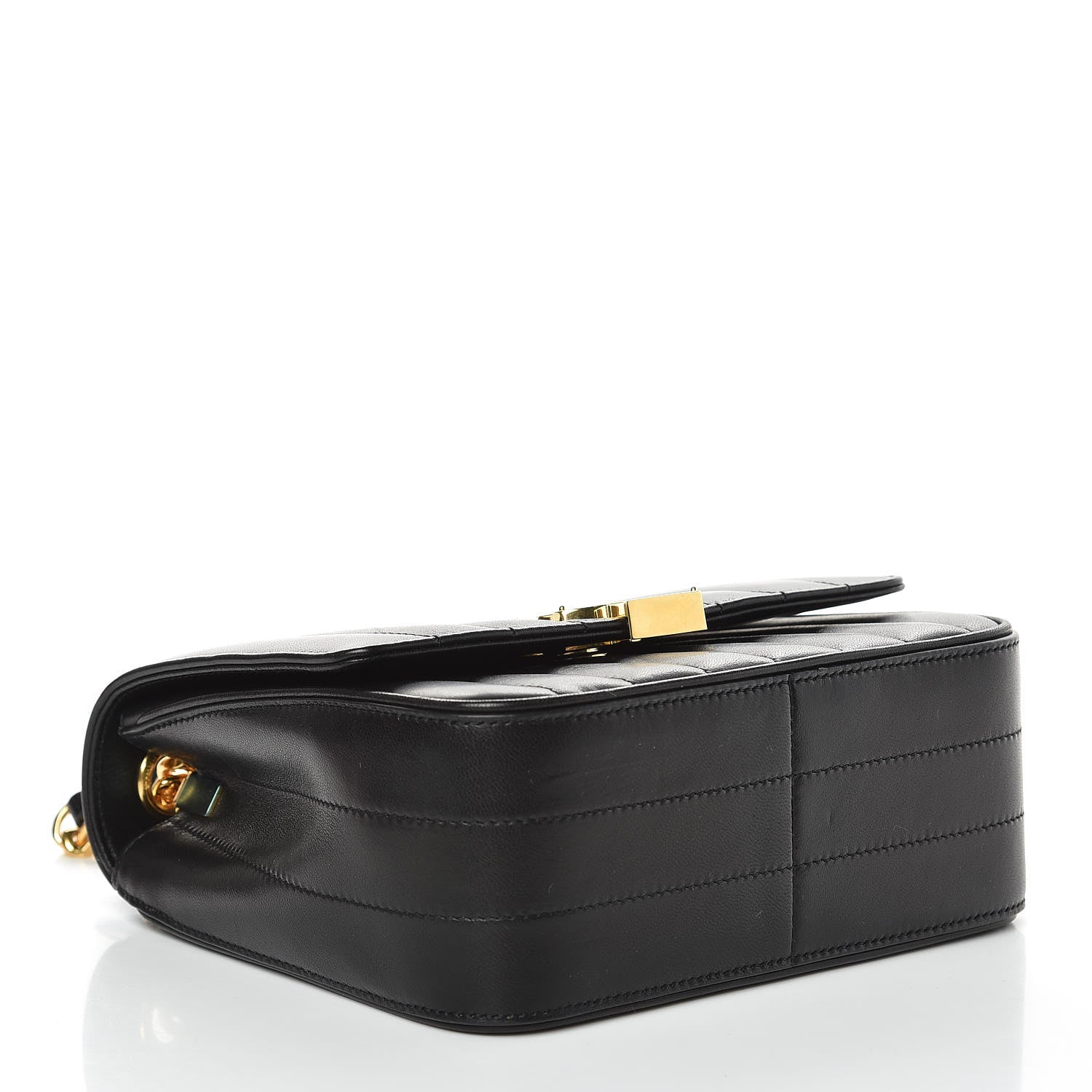Saint Laurent Lambskin Matelasse Monogram Medium Vicky Chain Bag Black 4 of 9