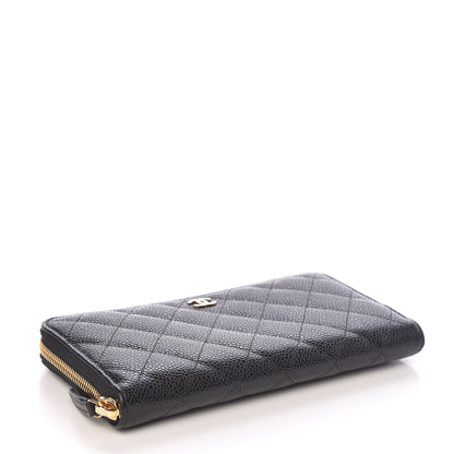 Chanel Caviar Quilted Large Gusset Zip Around Wallet Black 4 of 9