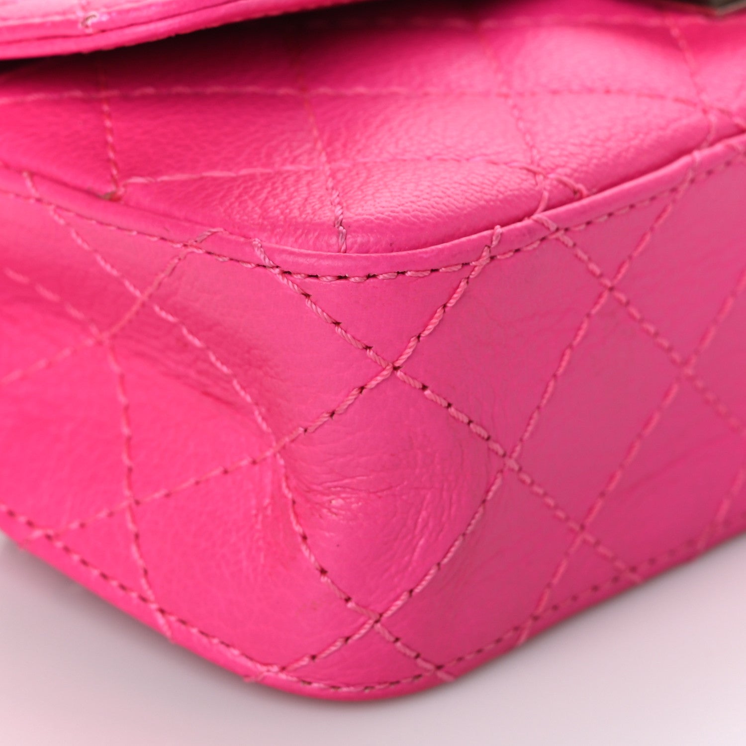 Chanel Goatskin Quilted 2.55 Reissue Flap Belt Bag Fluorescent Pink 8 of 12