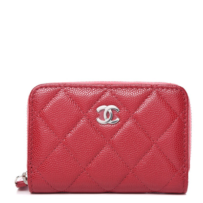 Chanel Caviar Quilted Zip Coin Purse Pink 1 of 8
