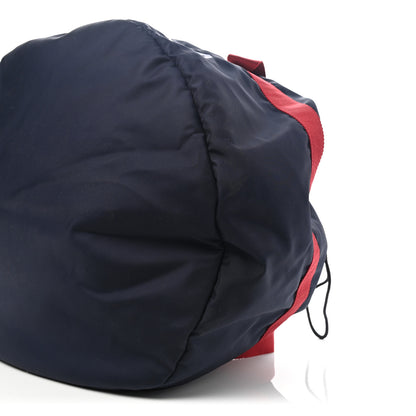 Balenciaga Textured Sport Nylon Logo Embroidered S Wheel Gym Bag Bleu Navy Rouge 9 of 9