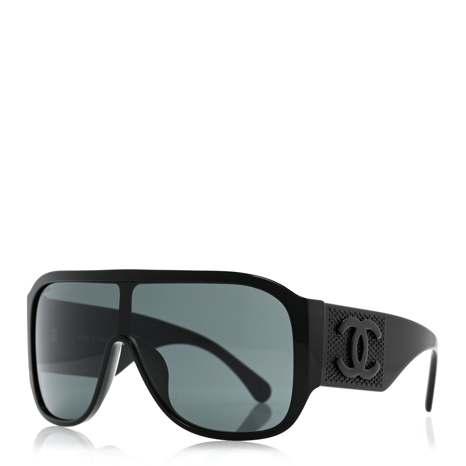 Chanel Acetate Crystal CC Shield Sunglasses 5466-B-A Black 1 of 9