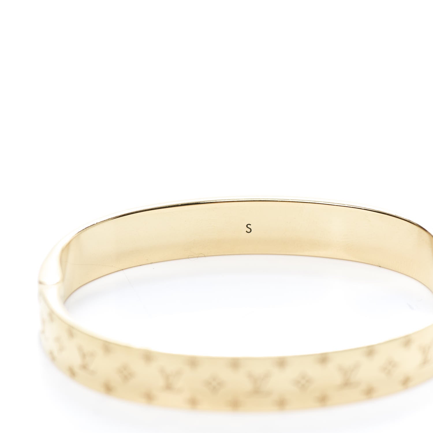 Louis Vuitton Brass Monogram Nanogram Cuff S Gold 6 of 7