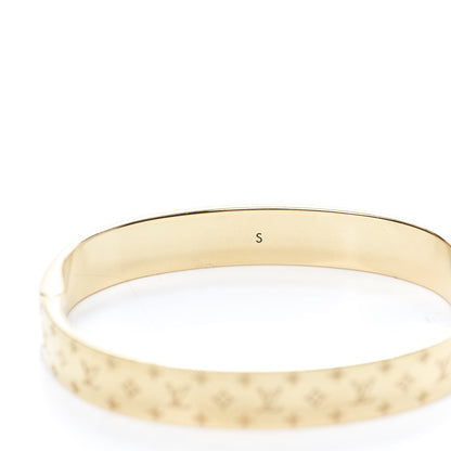 Louis Vuitton Brass Monogram Nanogram Cuff S Gold 6 of 7