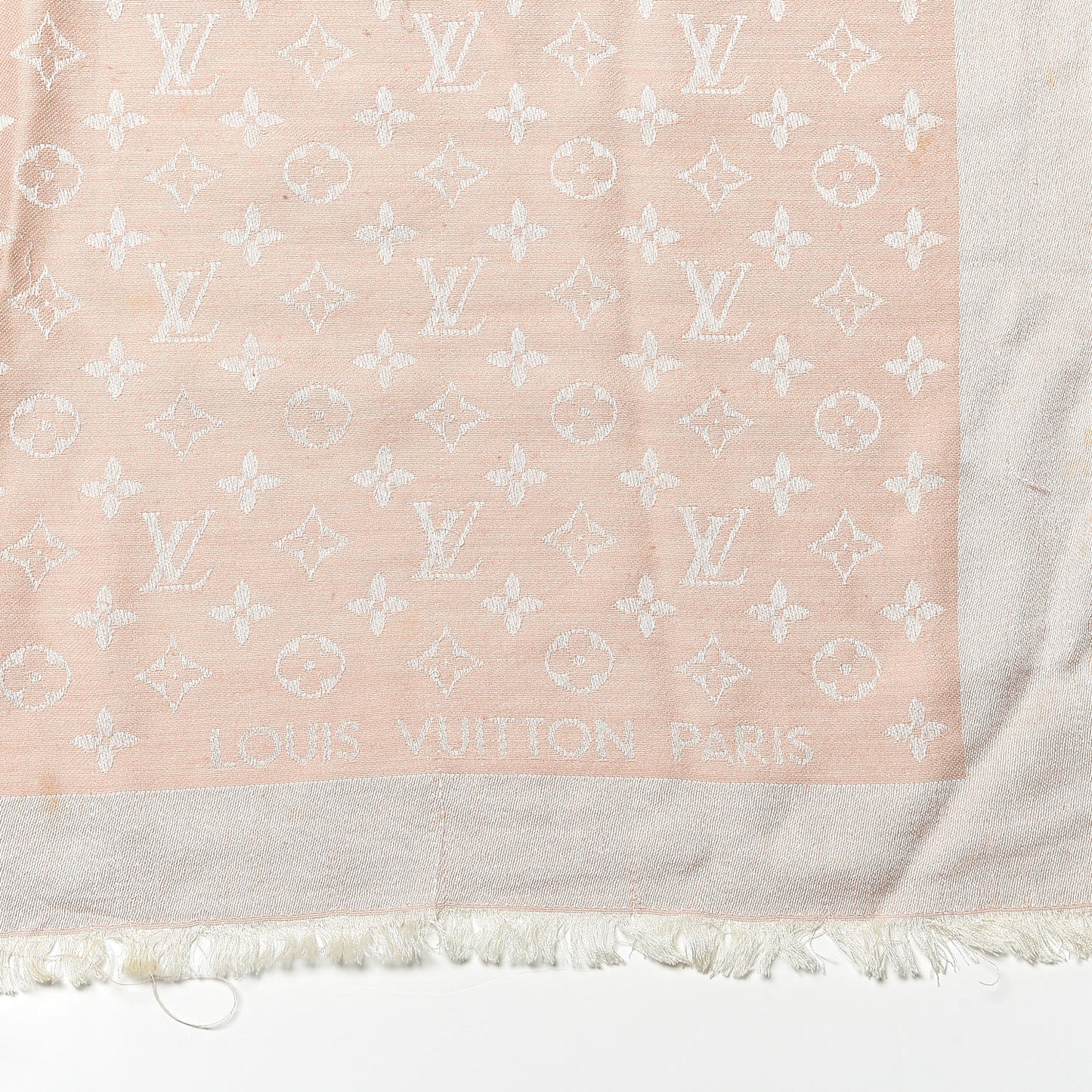 Silk Wool Monogram Shawl Rose
