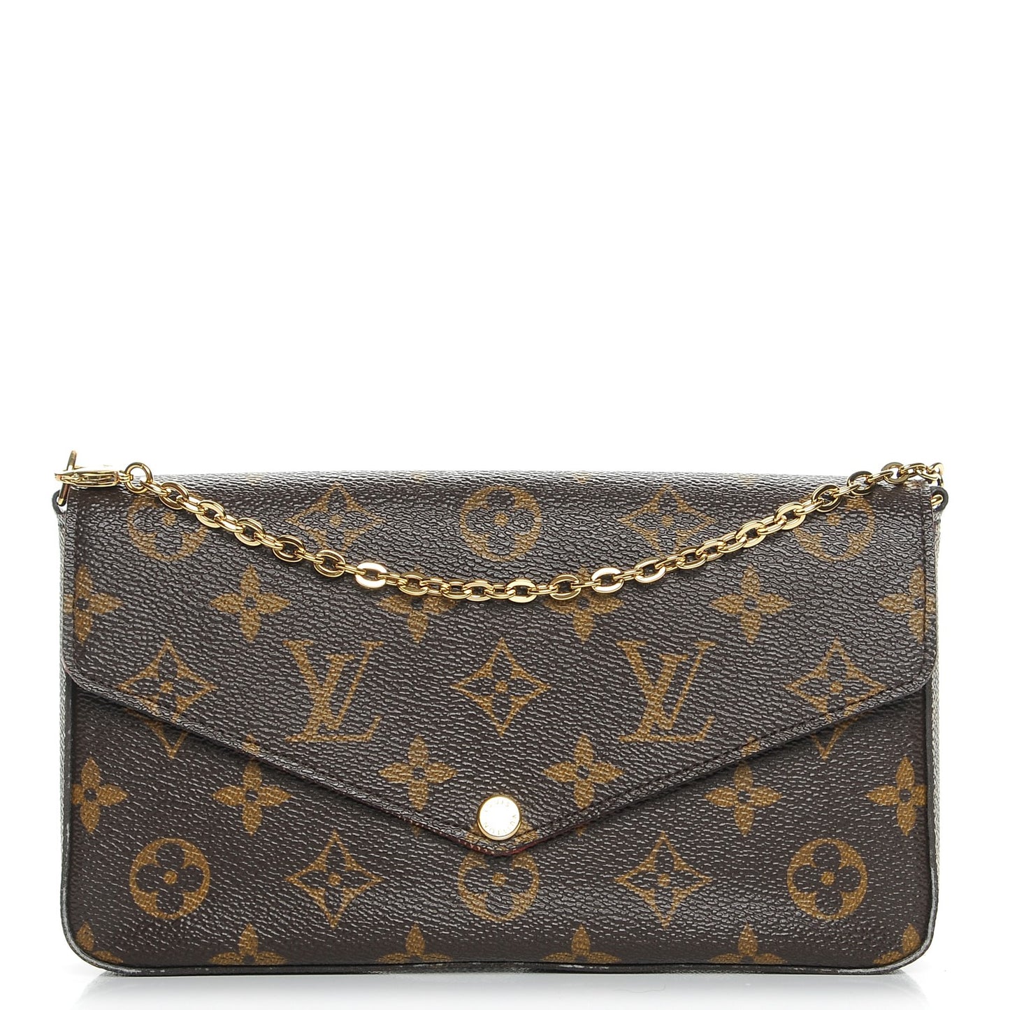 Monogram Pochette Felicie Chain Wallet Fuchsia