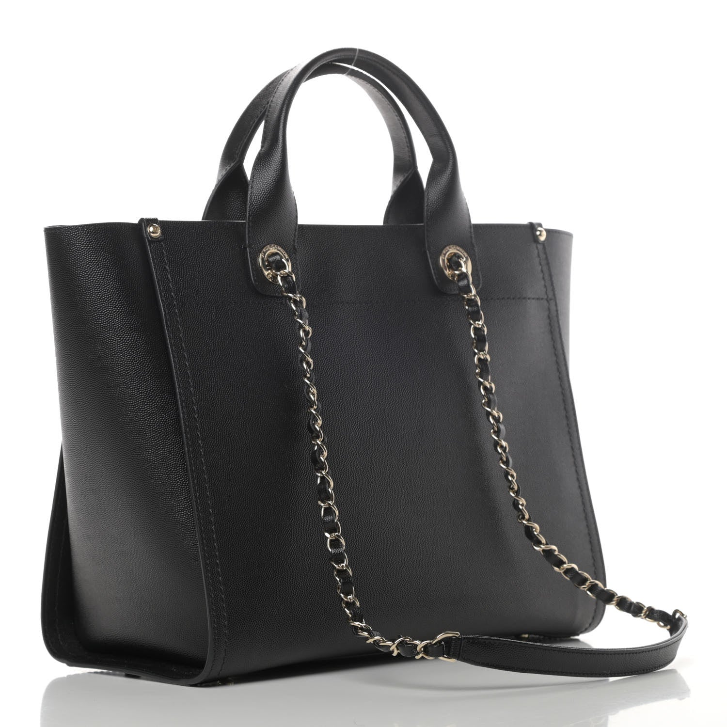 Chanel Caviar Small Studded Deauville Tote Black 2 of 4