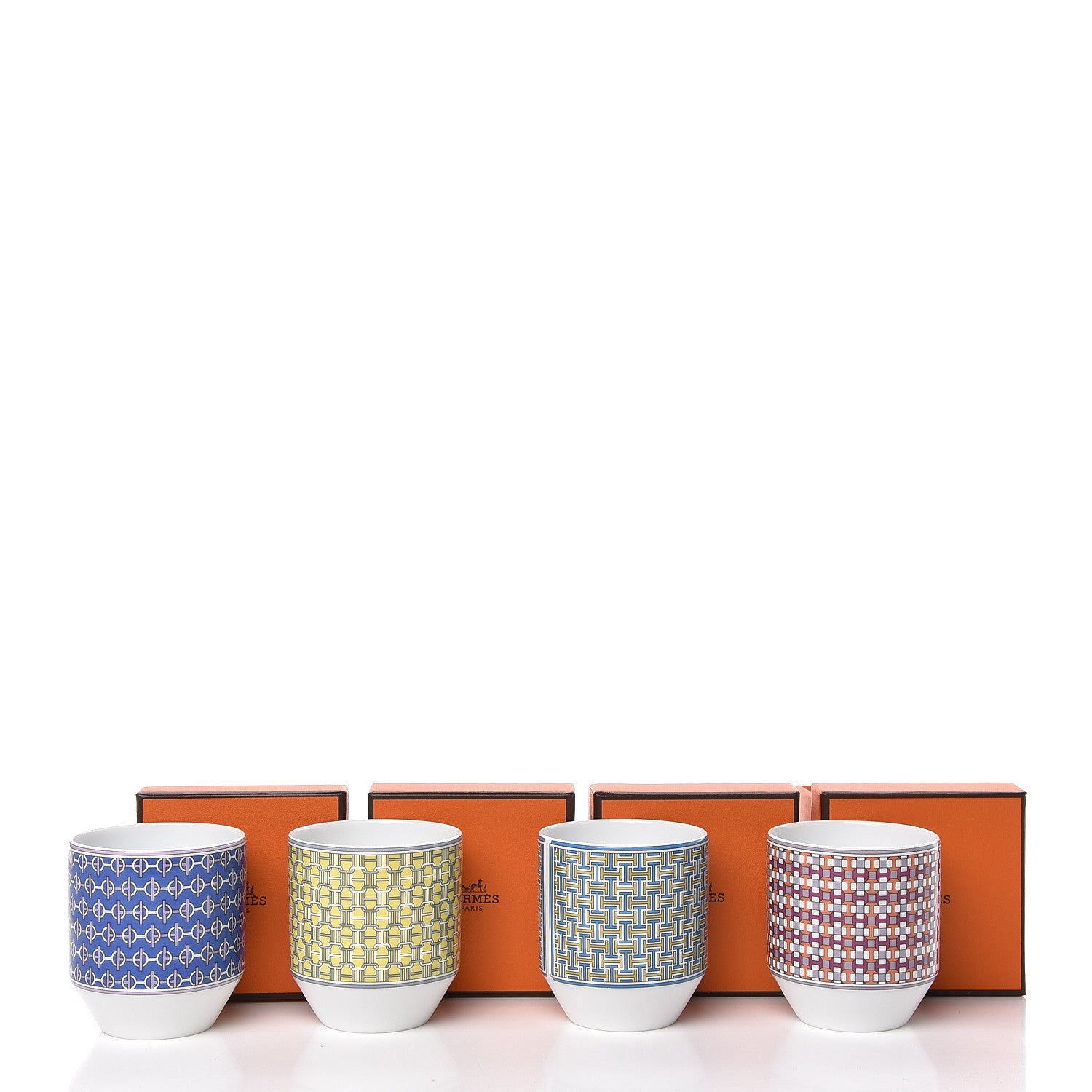 Hermes Porcelain Tie Set 4 Tumblers 6 of 6