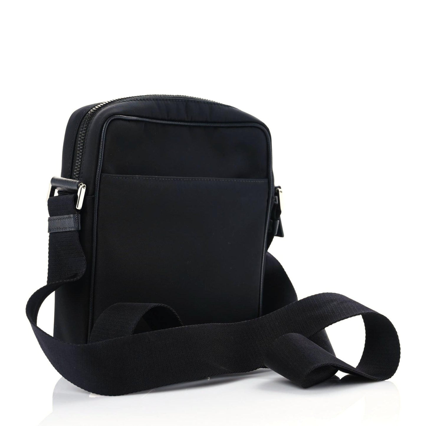 Nylon Flat Messenger Bag Black Yellow