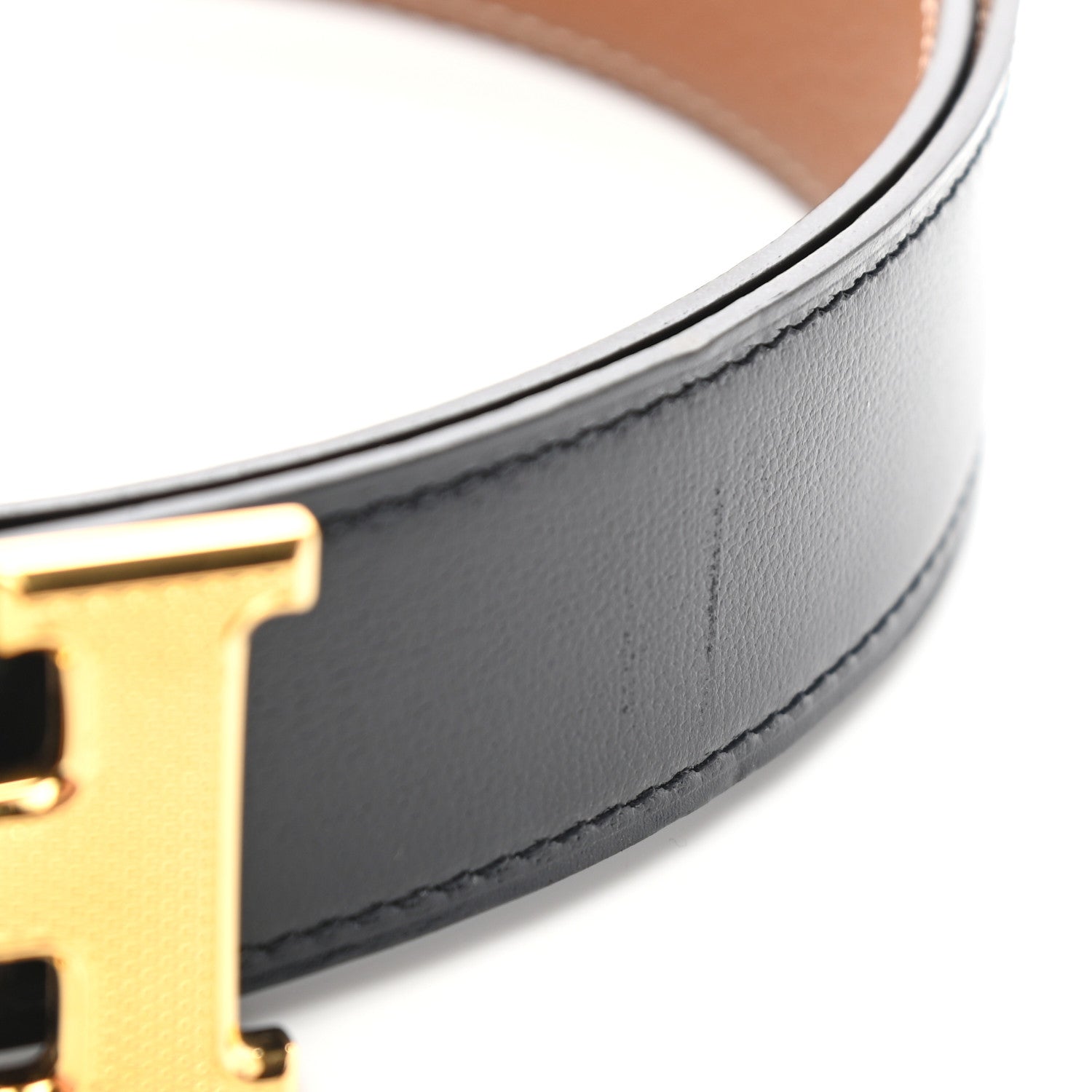 Hermes Box Togo 32mm Guilloche H Belt 80 Black Gold 6 of 7
