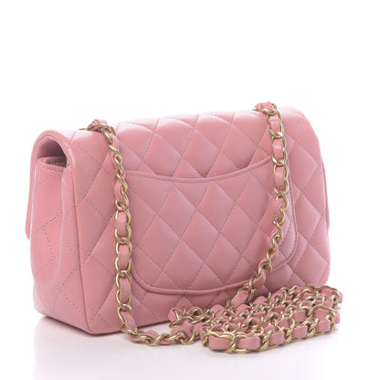 Chanel Lambskin Quilted Mini Rectangular Flap Pink 3 of 11