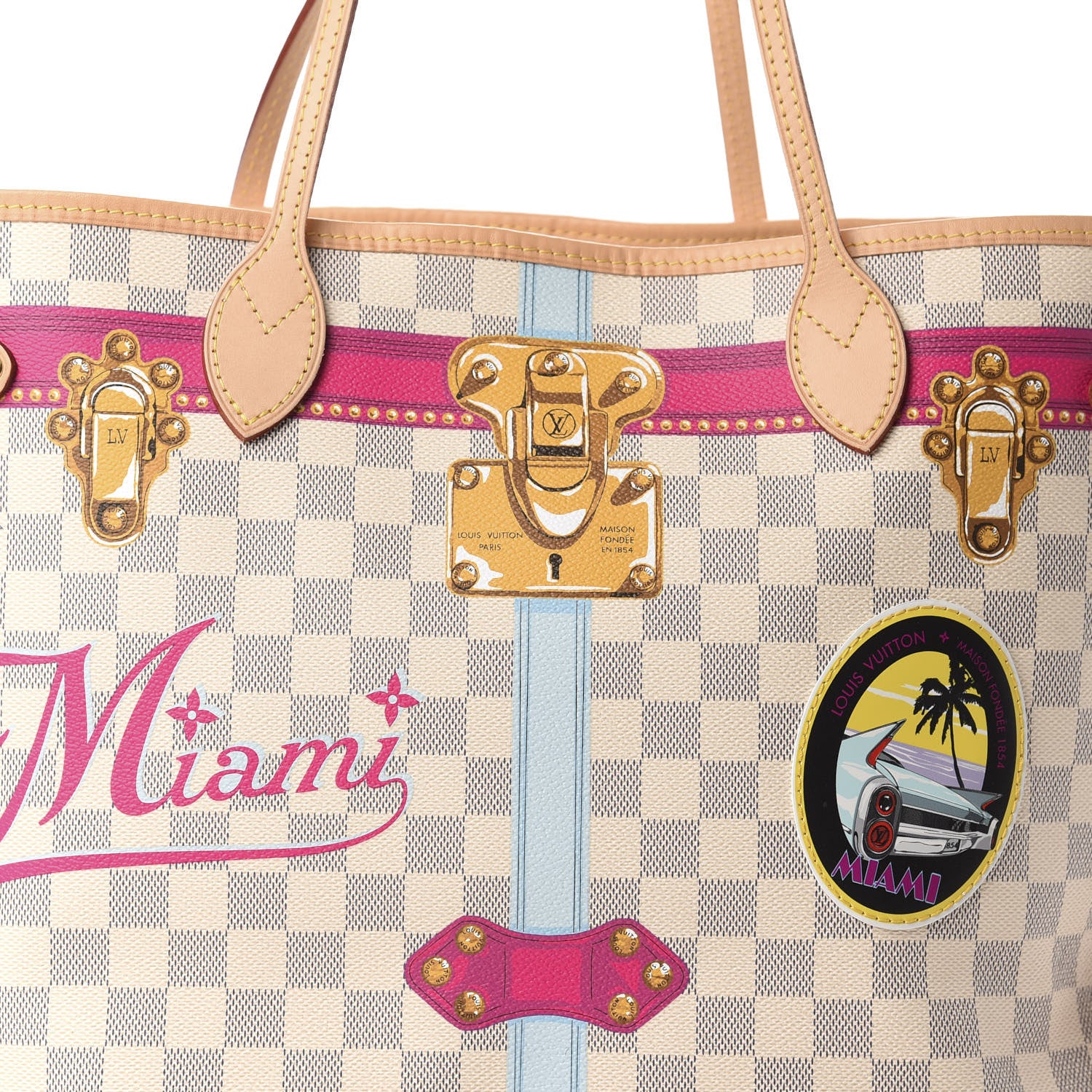 Louis Vuitton Damier Azur Summer Trunks Miami Neo Neverfull MM 10 of 10