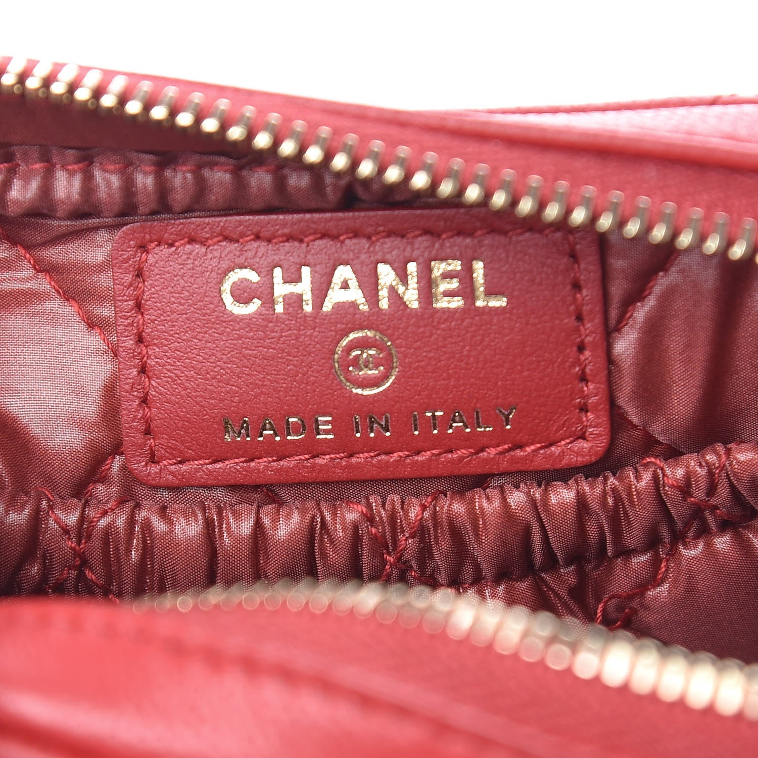 Chanel Caviar Quilted Small Curvy Pouch Cosmetic Case Dark Red 6 of 7