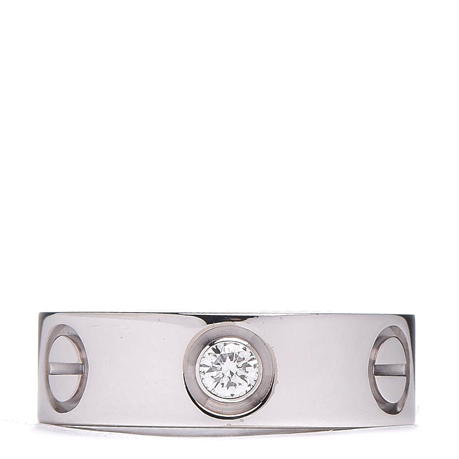 Cartier 18K White Gold 3 Diamond 5.5mm LOVE Ring 45 3.25 1 of 4