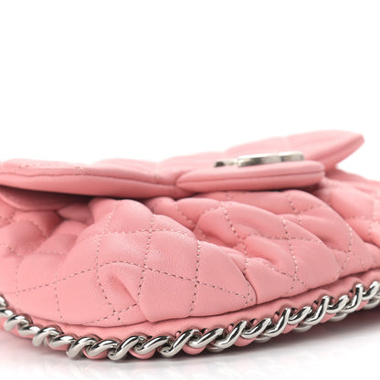 Chanel Washed Lambskin Quilted Mini Chain Around Messenger Pink 8 of 9