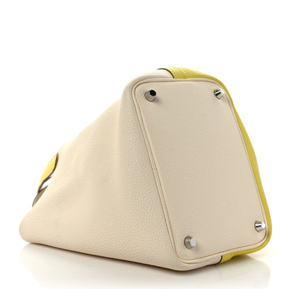 Hermes Taurillon Clemence Casaque Picotin Lock 18 PM Lime Nata 4 of 8