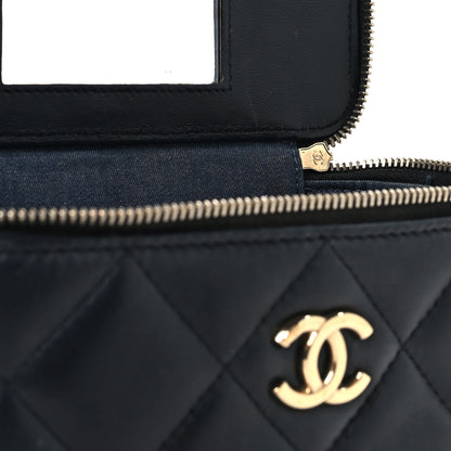 Chanel Lambskin Resin Elegant Chain Small Vanity Case Black 8 of 11
