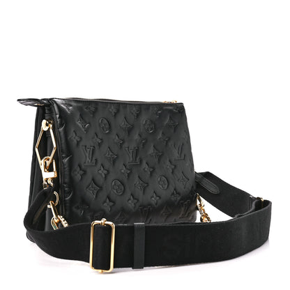 Louis Vuitton Lambskin Embossed Monogram Coussin PM Black 3 of 11