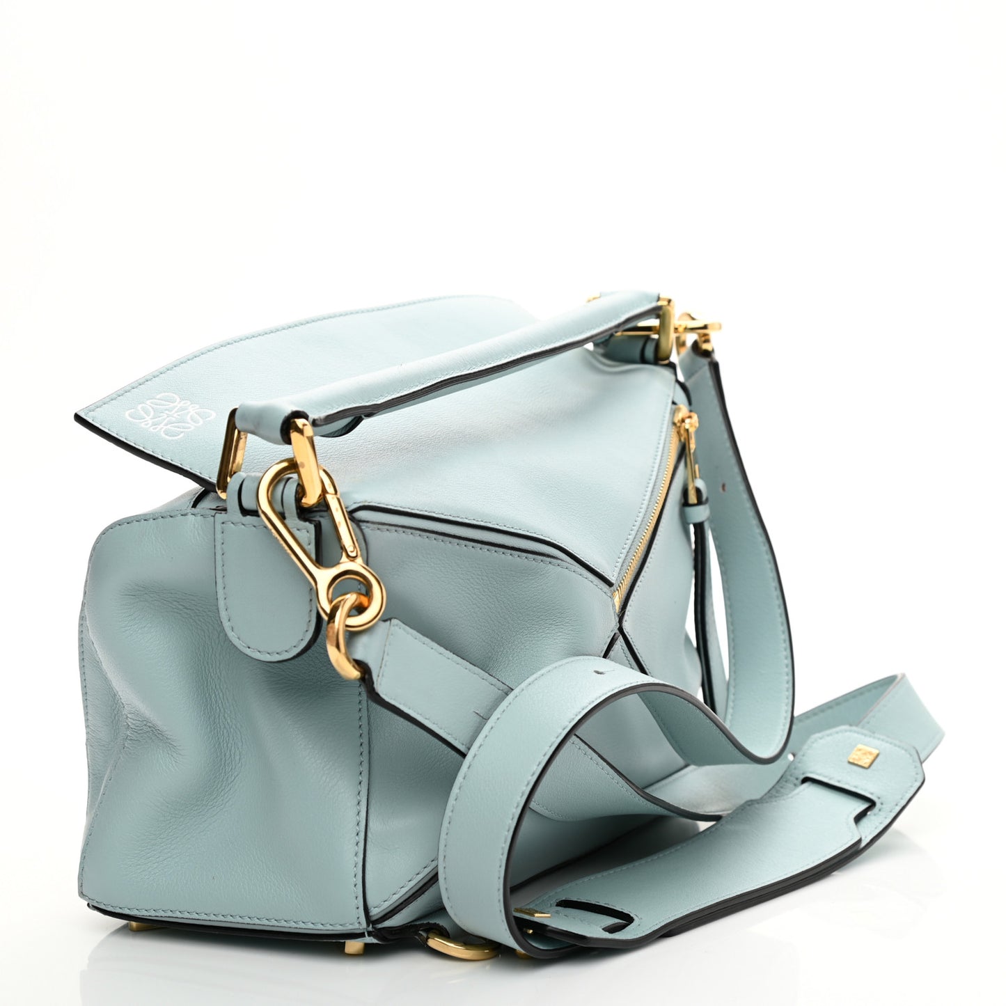 Calfskin Small Puzzle Bag Aqua