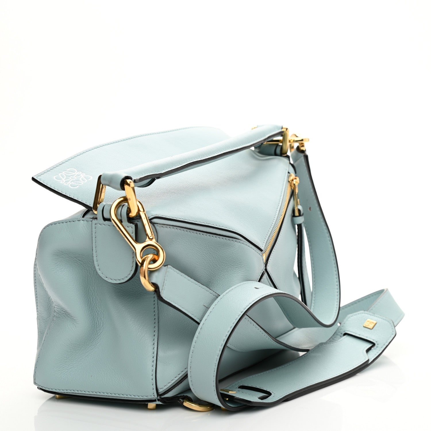 Loewe Calfskin Small Puzzle Bag Aqua 3 of 9