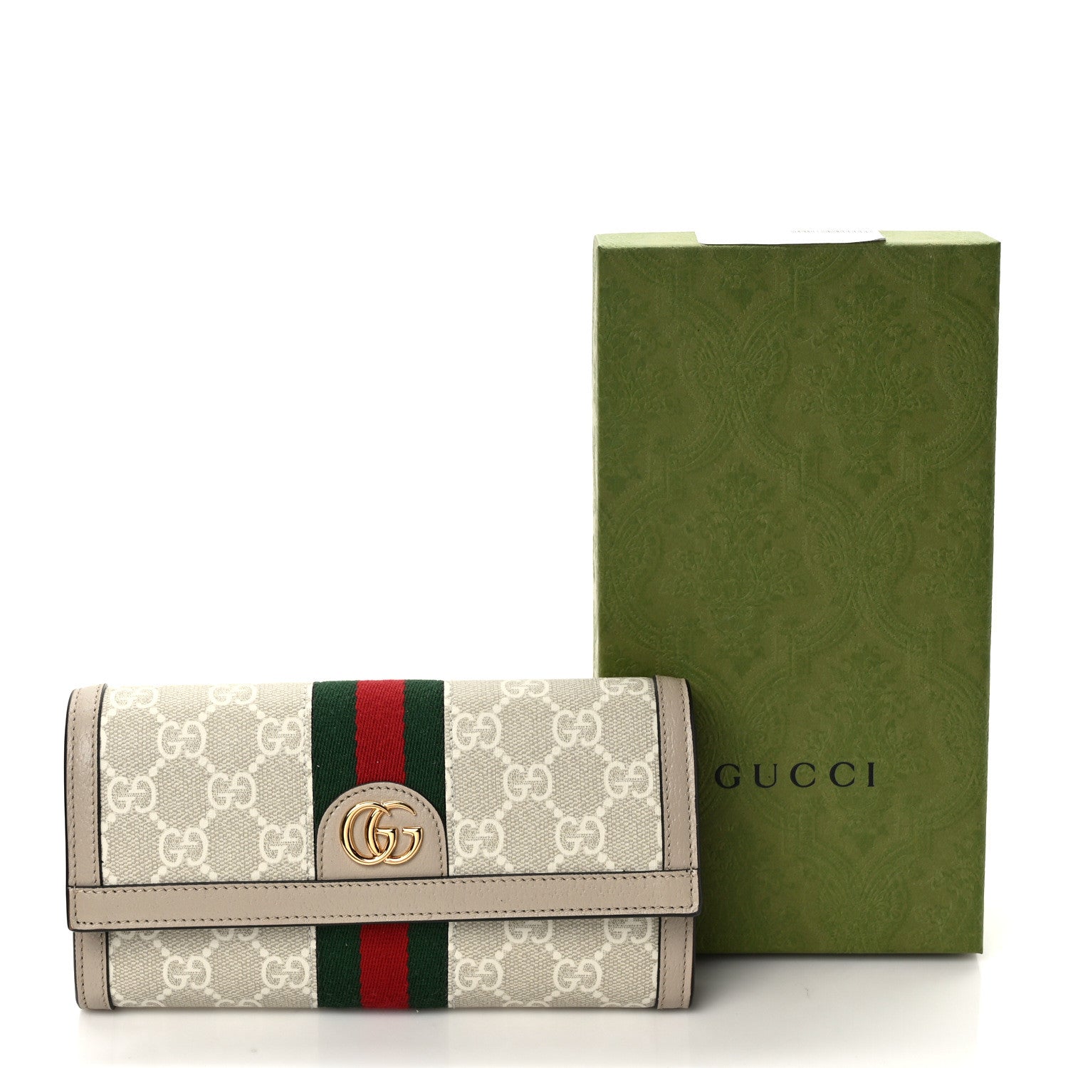 Gucci GG Supreme Monogram Web Ophidia Continental Wallet Beige Mystic White Oatmeal 7 of 7